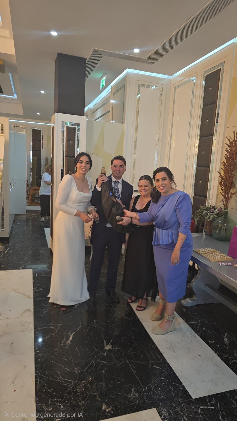 Novios e invitados durante la Bingo Experience en un salón de bodas